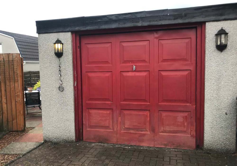 Larkhall Garage Door Replacement Before - MJC Garage Doors